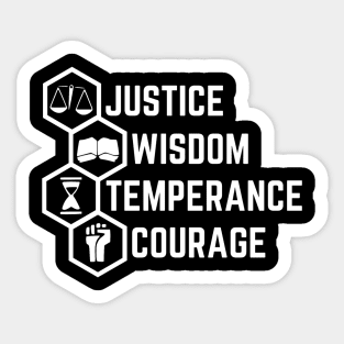 The 4 Stoic Virtues Sticker